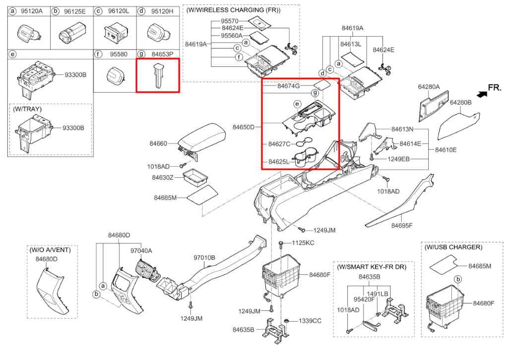 19-20 Kia Optima LX Center Console Shifter Bezel Trim Cover Panel w/ Cup Holder - Alshned Auto Parts