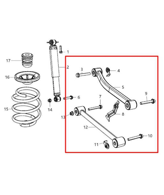 2007-18 Jeep Wrangler Sport 4WD Rear RH and LH Side Lower Upper Control Arm Set - Alshned Auto Parts