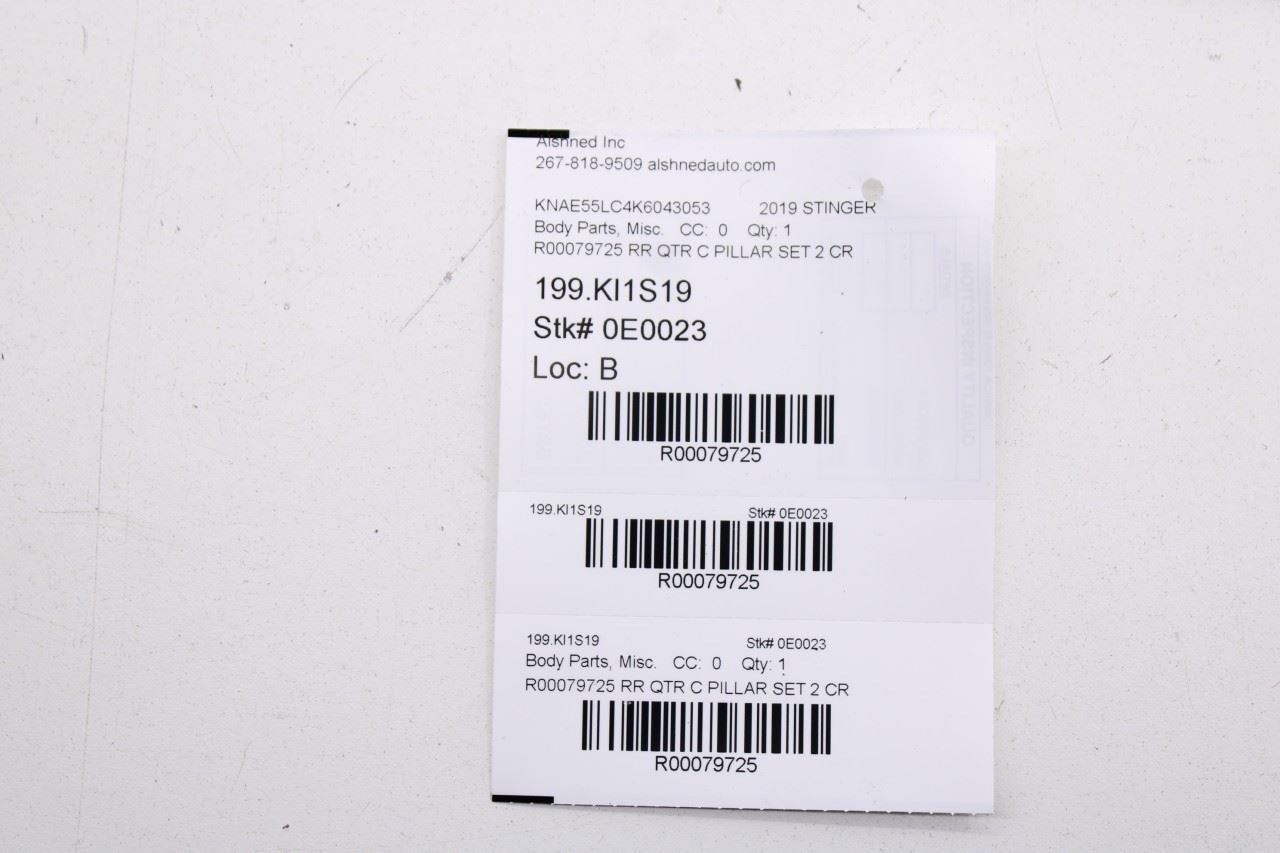 18-21 Kia Stinger GT2 Rear Right and Left Quarter Panel Garnish 87860J5000 *ReaD - Alshned Auto Parts