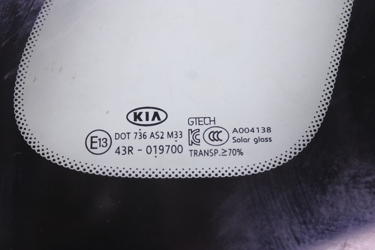 2016-20 KIA Optima EX Rear Right Passenger Side Quarter Window Glass 87820-D5000 - Alshned Auto Parts