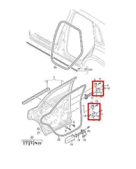 2019-2024 Audi Q3 S Line Rear Right Door Hinge Upper and Lower 8X4-833-408-A OEM - Alshned Auto Parts