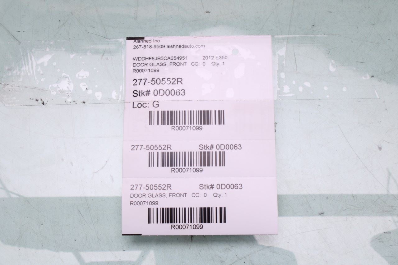 2010-2016 Mercedes-Benz E350 Sport 4MATIC Front Right Side Door Window Glass - Alshned Auto Parts
