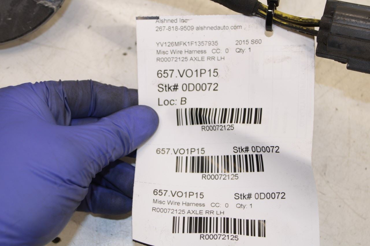 2014-2018 Volvo S60 T5 Premier FWD Rear Left Side Axle Wiring Harness 312546389