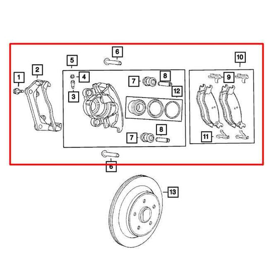 12-16 Ram 1500 Laramie 5.7L Rear Passenger RH Side Brake Disc Caliper 5179880AC - Alshned Auto Parts