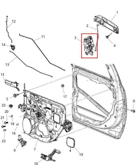 2013-18 RAM 1500 Crew Cab Laramie Rear Right Door Lock Latch Actuator 4589650AD - Alshned Auto Parts
