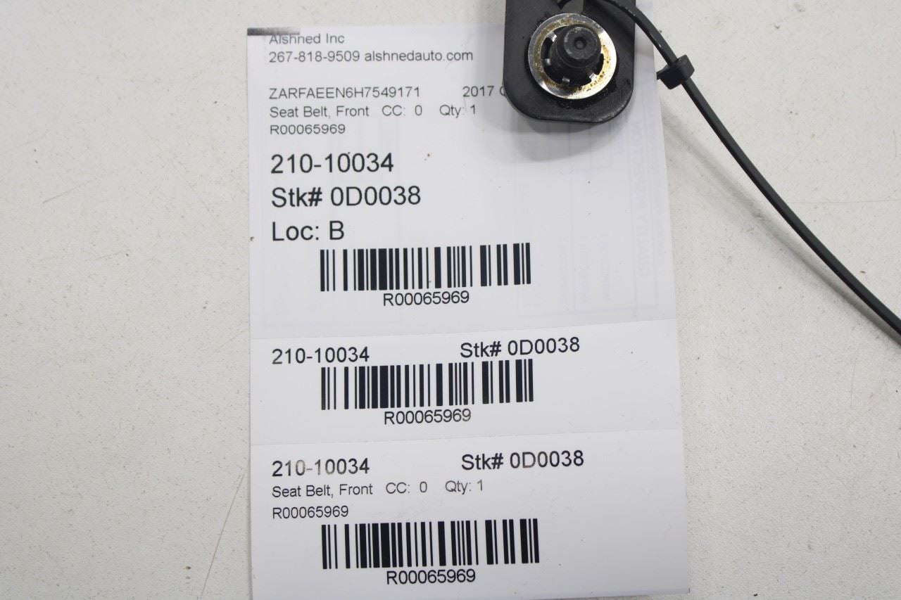 17-20 Alfa Romeo Giulia Ti AWD 2.0L Front Passenger Right Side Seat Belt Buckle - Alshned Auto Parts