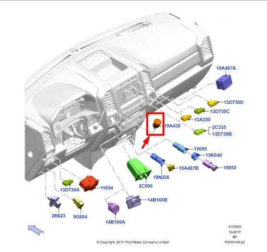 2015-21 Ford Expedition Engine Start Stop Ignition Switch Button DG9T-14C376-ADW - Alshned Auto Parts