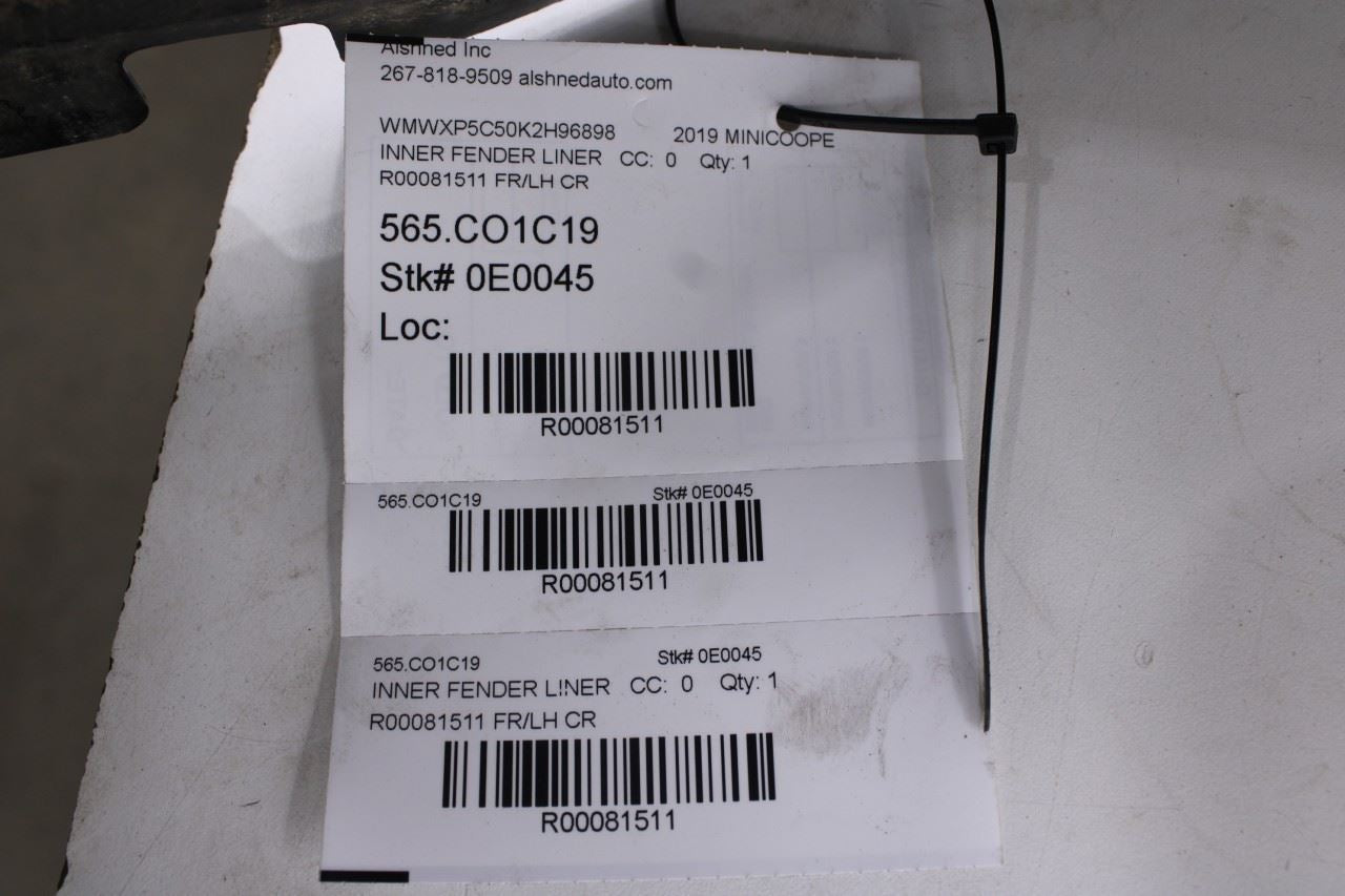 14-20 Mini Hardtop Cooper Front Left Driver Side Wheelhouse Liner Splash Shield8