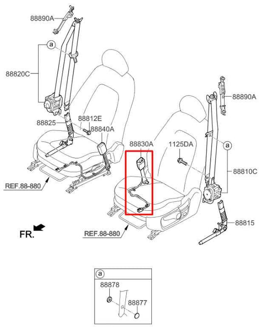 2016-20 Kia Optima LX 2.4L Front Driver Left Side Seat Belt Buckle 88830D5500WK - Alshned Auto Parts