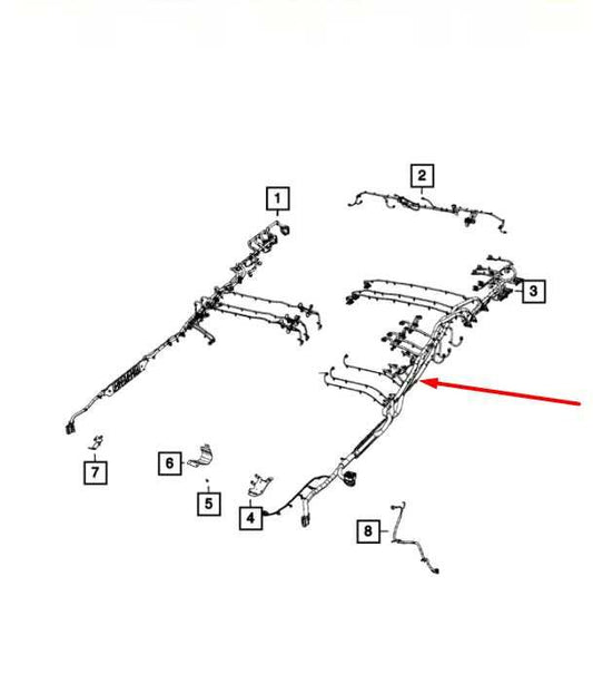 2021 Ram 1500 Big Horn Crew Cab Left Side Frame Chassis Wire Harness 68474851AC - Alshned Auto Parts