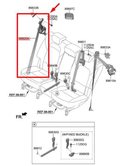 2019-23 Hyundai Santa Fe Rear RH 2nd Row Seat Belt Retractor 89820-S2000-NNB OEM - Alshned Auto Parts
