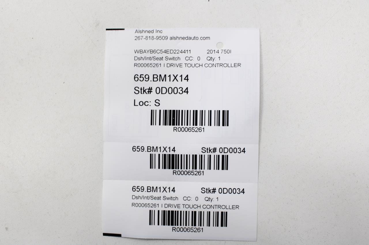 13-15 BMW 750i xDrive Console Touch Radio Navi Controller Switch 65829320290 OEM - Alshned Auto Parts