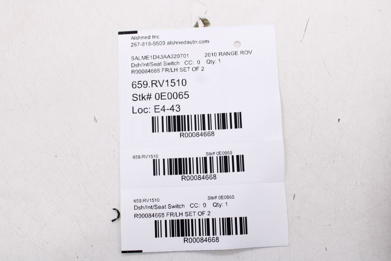 2010-12 Land Rover Range Rover HSE Front Left Power Seat Control Switch LR01091216