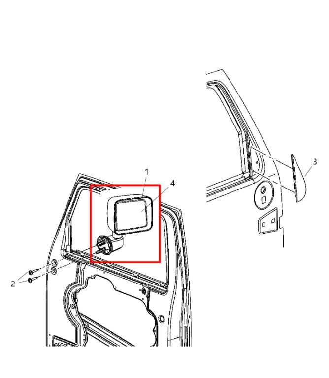 07-10 Jeep Wrangler Sahara 3.8L Passenger Right Side Rear View Mirror 55077966AB - Alshned Auto Parts