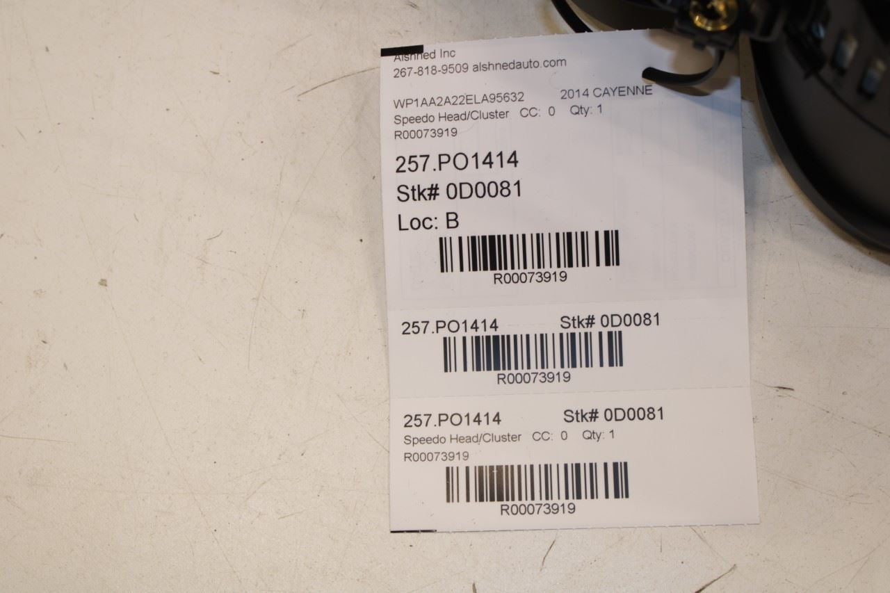13-15 Porsche Cayenne Platinum Speedometer Gauge Instrument Cluster 86K Mileage - Alshned Auto Parts