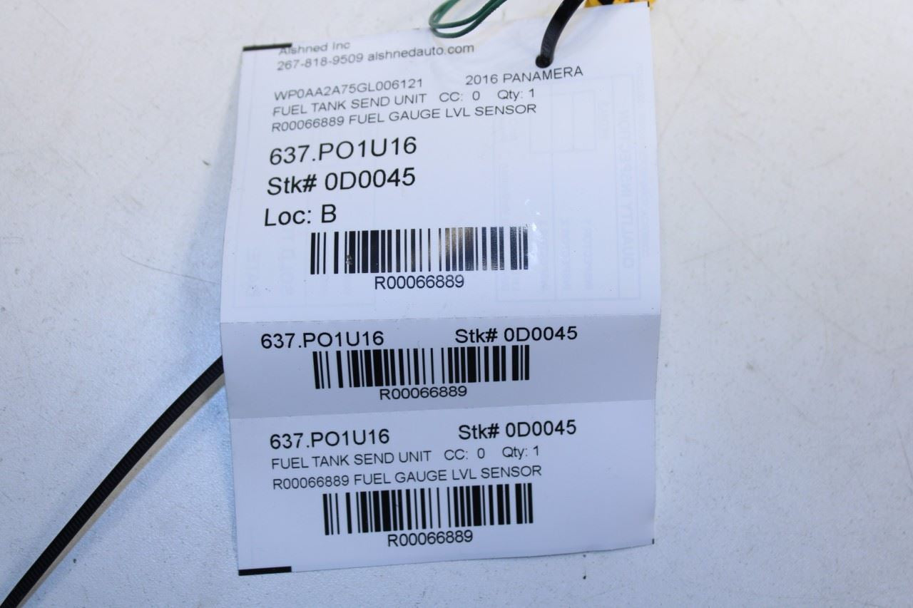 10-16 Porsche Panamera 4 3.6L AWD Gas Tank Fuel Pump Level Sensor 970-620-831-01 - Alshned Auto Parts