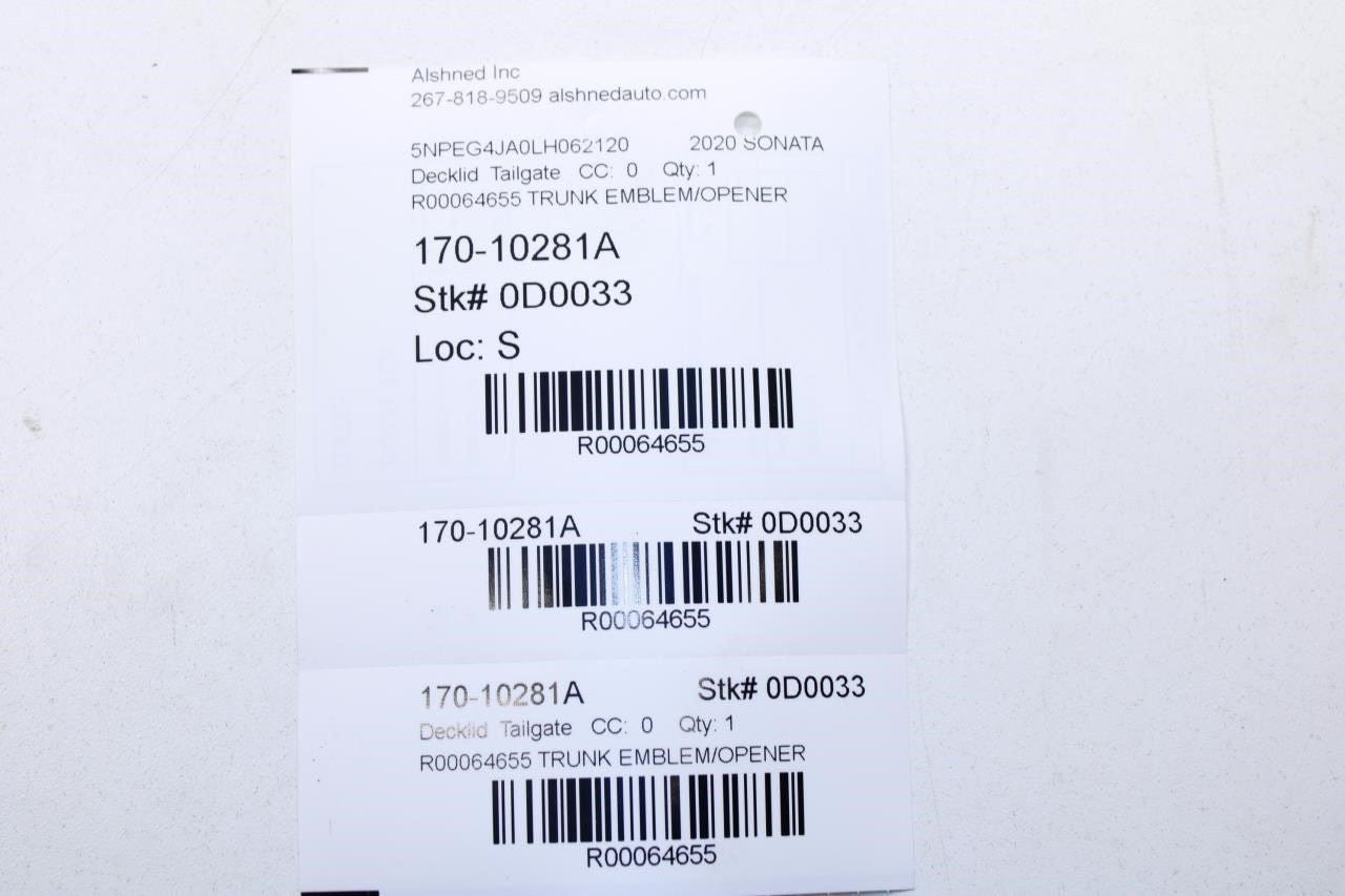 2020-22 Hyundai Sonata SE Rear Trunk Deck Lid Lock Opener Emblem 81260-L0000-S3B - Alshned Auto Parts