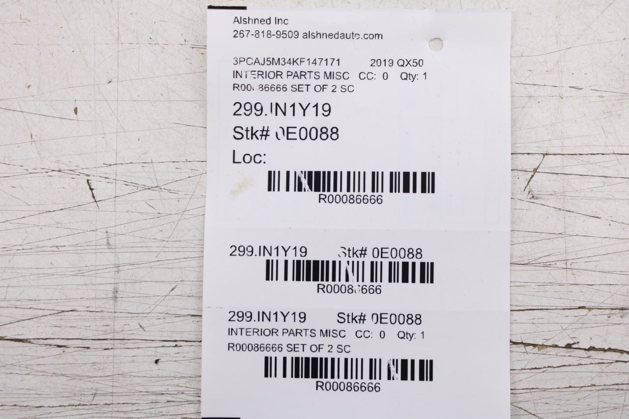 2019-2025 Infiniti QX50 Essential Rear Right and Left Interior C-Pillar Trim Set - Alshned Auto Parts