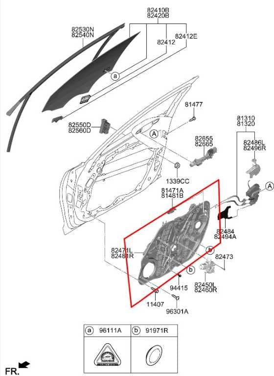 18-23 Kia Stinger Front Left Door Window Regulator w/ Carrier Plate 82471-J5000 - Alshned Auto Parts