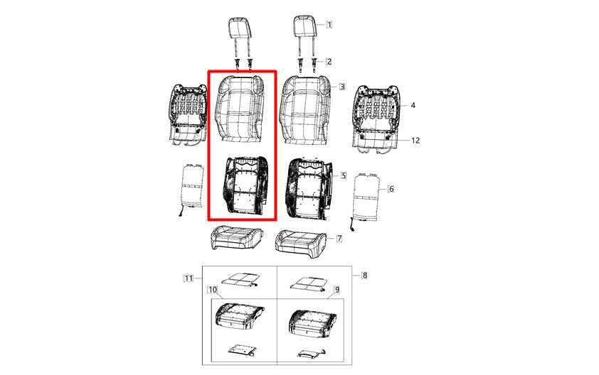 2020-2023 Jeep Gladiator Front Right Side Seat Upper Cushion 6PW34TX7AH OEM - Alshned Auto Parts