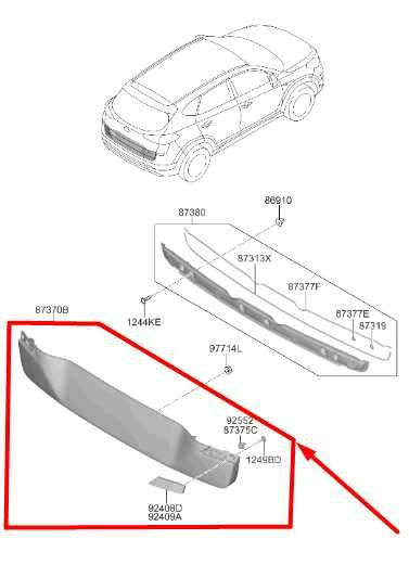 19-21 Hyundai Tucson Value Liftgate Lower Finish Panel Molding 87370-D3030 *ReaD - Alshned Auto Parts
