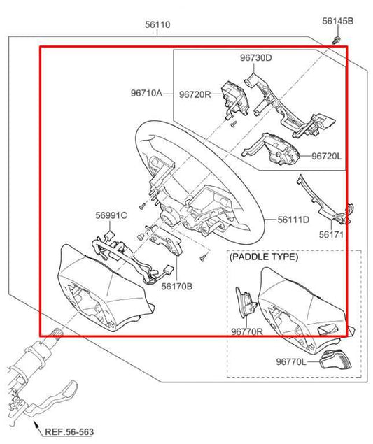 19-20 Kia Optima LX 2.4L FWD Steering Wheel w/ Control Buttons 56100-D4FC0WK OEM - Alshned Auto Parts