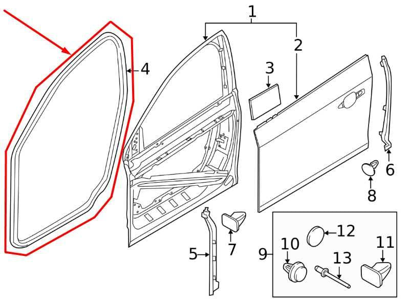 2011-2018 Volvo S60 Front Right Passenger Door Weatherstrip On Body 31424017 OEM - Alshned Auto Parts