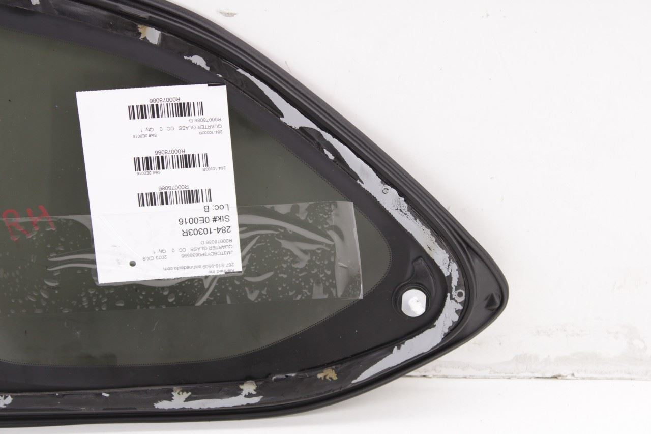 16-2023 Mazda CX-9 Grand Touring Rear Right Passenger Side Quarter Window Glass - Alshned Auto Parts