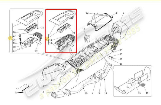 17-18 Maserati Ghibli RWD Console Multi Function Trim Panel w/ Cup Holder *ReaD* - Alshned Auto Parts
