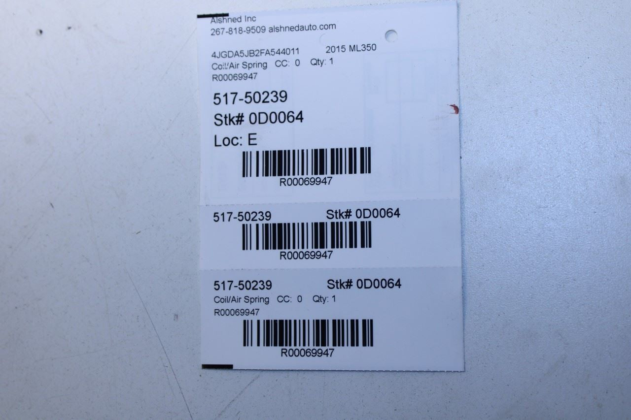 2006-2015 Mercedes-Benz ML350 Rear Right and Left Coil Spring Pair 164-324-09-04 - Alshned Auto Parts