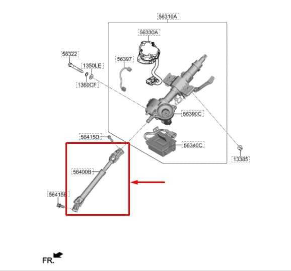 15-21 Hyundai Tucson Value Steering Column Lower Intermediate Shaft 56400-D3000 - Alshned Auto Parts
