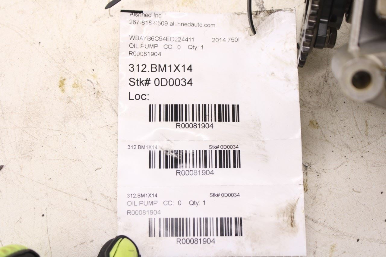 10-15 BMW 750i xDrive 4.4L Engine Motor Oil Pump w/ Suction Pipe 11-41-7-643-25612
