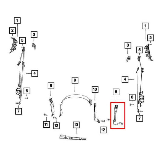 2019 Ram 1500 Classic Crew Cab Front LH or RH Seat Belt Buckle 1WM991X7AC *ReaD* - Alshned Auto Parts