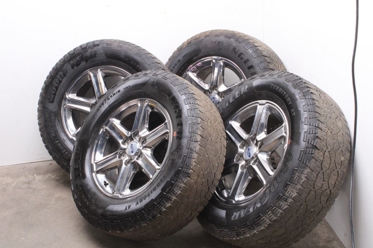 23-25 Ford F150 XLT Wheel Tire Goodyear Wrangler Territory AT 275/65R18 Set of 43