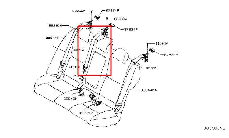17-23 Infiniti Q50 Luxe RWD Rear Center 2nd Row Seat Belt Retractor 88854-6HF2A - Alshned Auto Parts