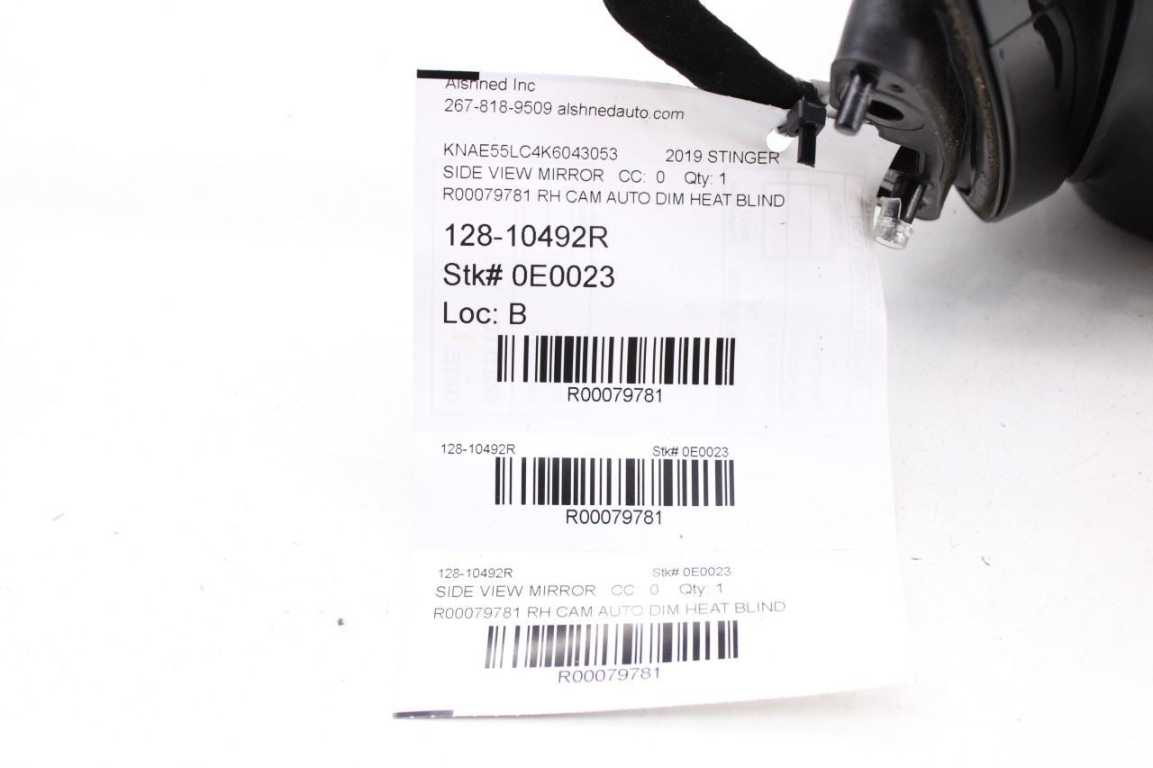 18-21 Kia Stinger GT2 AWD Passenger Right Side Rear View Mirror 87620-J5550 OEM - Alshned Auto Parts