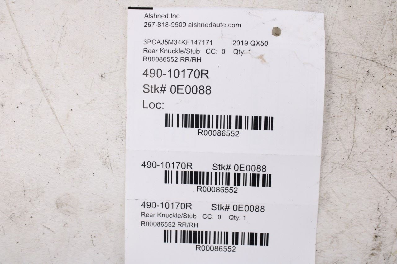 2019-2025 Infiniti QX50 ESSENTIAL Rear Right Passenger Side Spindle Knuckle Hub - Alshned Auto Parts