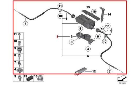 10-15 BMW 750Li xDrive 4.4L AWD Emergency Parking Brake Actuator Motor w/ Cable - Alshned Auto Parts
