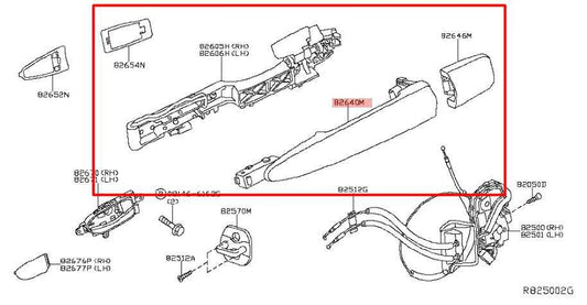 2014-2020 Infiniti QX60 3.5L FWD Rear Door Driver Left Side Exterior Handle - Alshned Auto Parts
