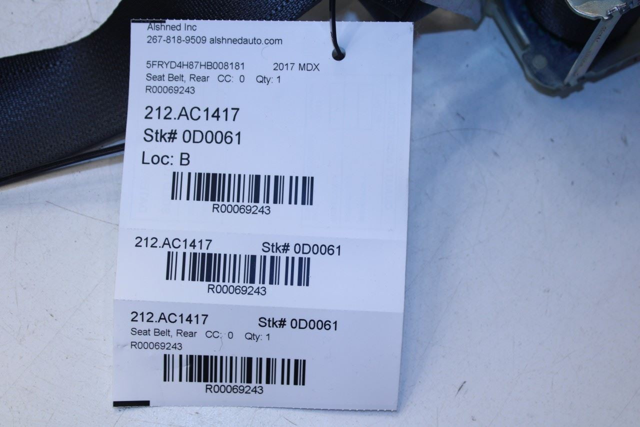 2014-20 Acura MDX Advance Rear Passenger Right Side 2nd Row Seat Belt Retractor - Alshned Auto Parts