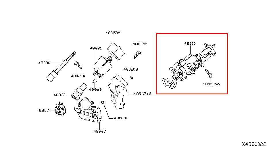 2019-2025 Infiniti QX50 ESSENTIAL 2.0L AWD Steering Column Assembly 48810-5NF1A - Alshned Auto Parts