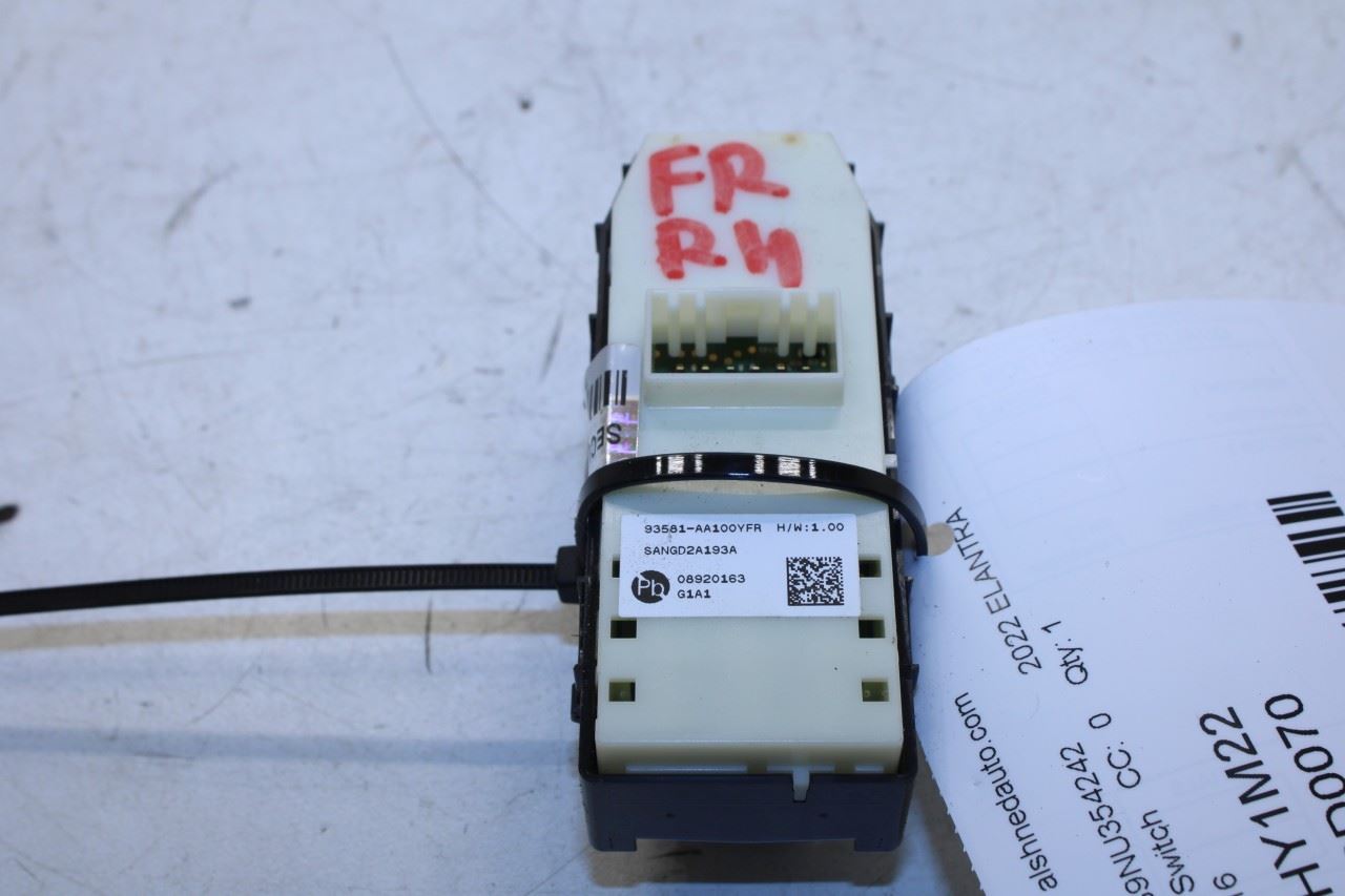 2021-2024 Hyundai Elantra SEL Front Right Power Window Switch 93581-AA100-YFR - Alshned Auto Parts
