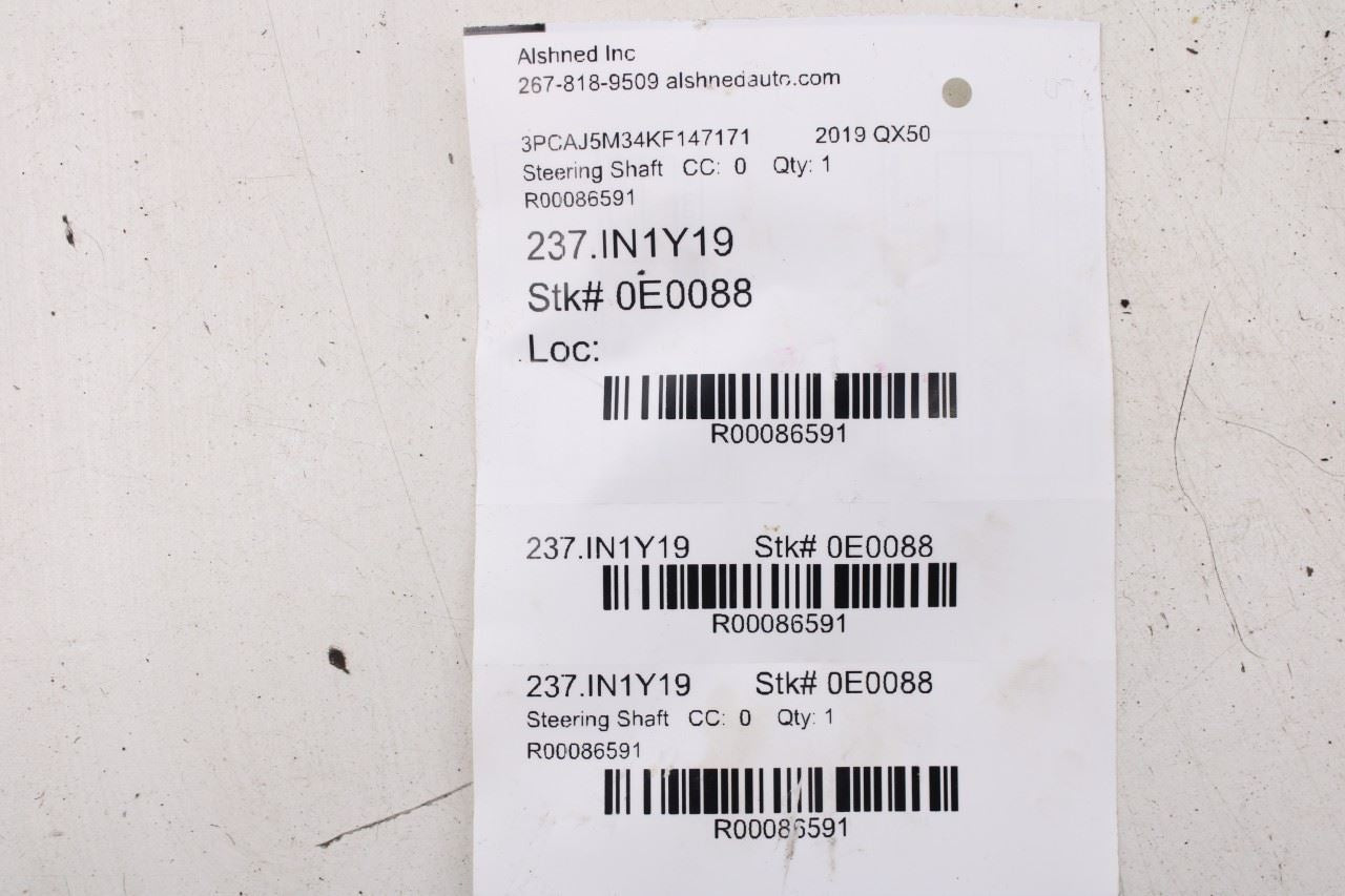 19-25 Infiniti QX50 ESSENTIAL 2.0L AWD Steering Column Intermediate Lower Shaft - Alshned Auto Parts