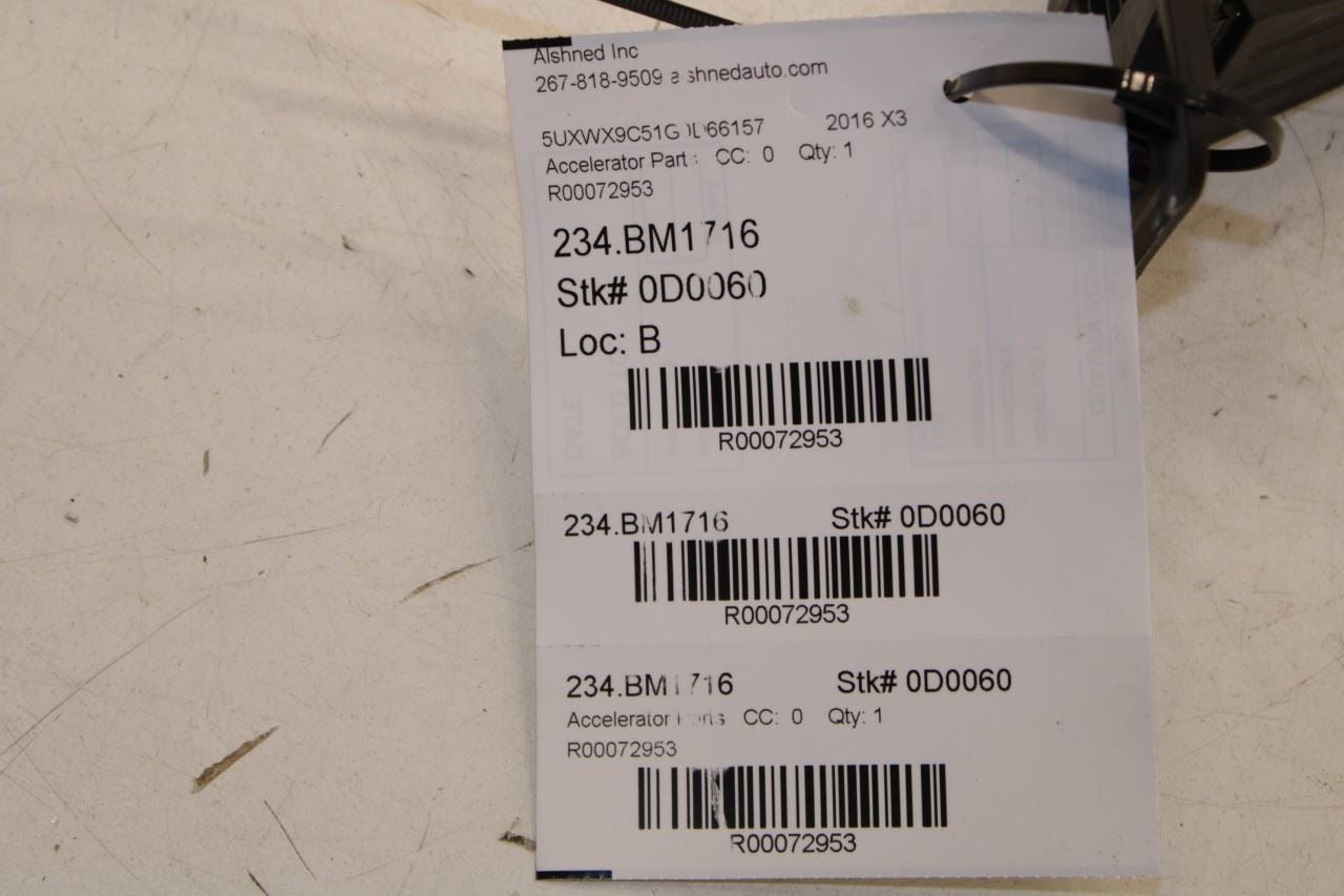 04-17 BMW X3 xDrive28i AWD Accelerator Throttle Gas Pedal Sensor 35-42-6-860-784 - Alshned Auto Parts
