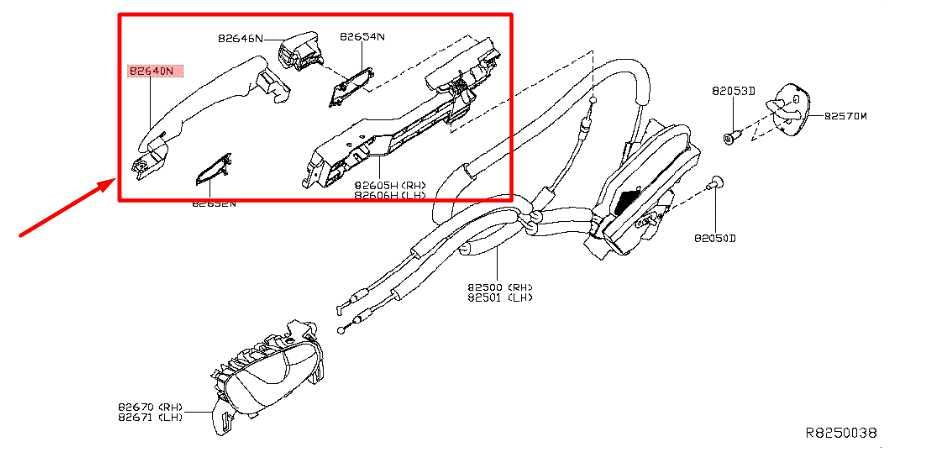 2014-20 Nissan Rogue Rear Left Driver Side Door Exterior Handle 80640-4BA0D OEM - Alshned Auto Parts