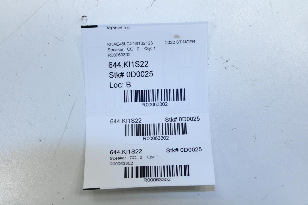 18-2023 Kia Stinger GT1 Rear Left and Right Door Audio Speakers 96330-J5100 OEM - Alshned Auto Parts