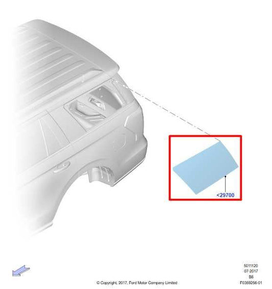 2018-2020 Ford Expedition Rear Right Quarter Window Glass JL1B-4029600-BC OEM - Alshned Auto Parts