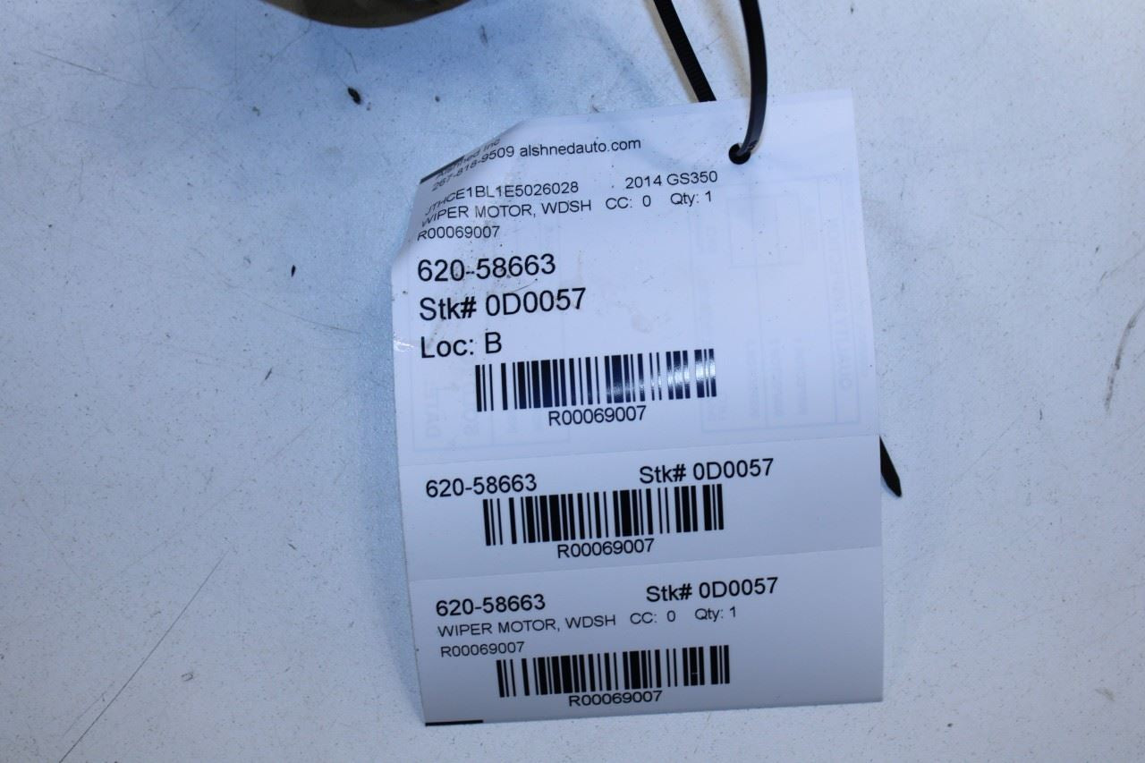 2013-2020 Lexus GS350 Front Windshield Wiper Transmission Linkage w/ Motor - Alshned Auto Parts