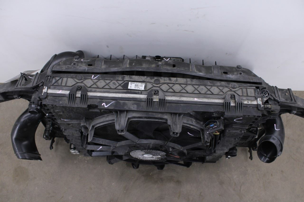 2011-2018 Porsche Cayenne S 4.8L Engine Radiator w/ Cooling Fan Motor Assembly13
