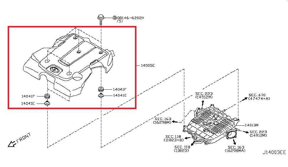 2014-2017 Infiniti QX50 3.7L Engine Appearance Motor Cover 14041-EY04A OEM *ReaD - Alshned Auto Parts